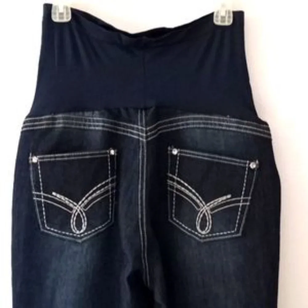 NWOT - Bella Vida Over Belly Maternity Straight Leg Jeans - Size (XL) - Blue - Picture 4 of 7